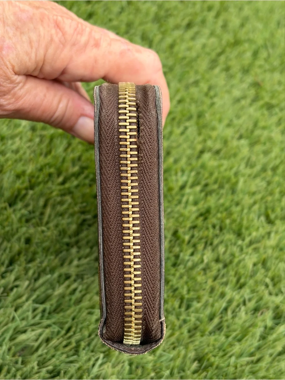 Auth Louis Vuitton Zip Long Wallet Contemporary Damier Check 2017 DateCode